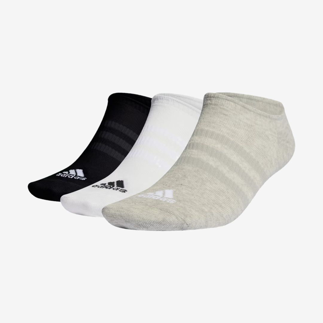 ADIDAS THIN AND LIGHT NO-SHOW SOCKS TRICOLOR (3 PAIRS)