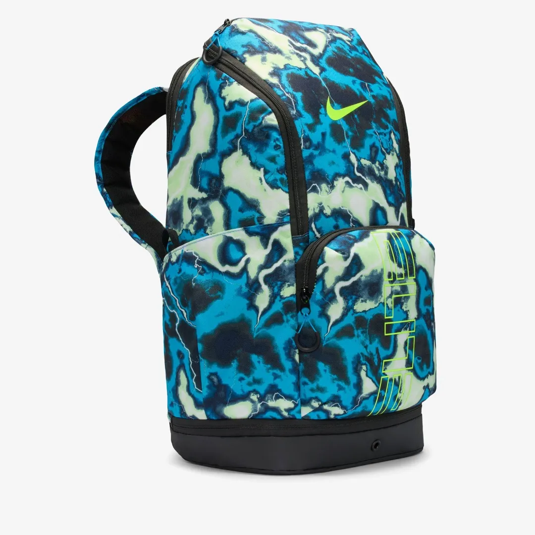 NIKE VARSITY ELITE BACKPACK AOP BLUE GREEN VOLT